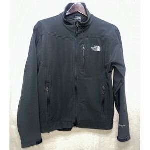 The North Face Apex Jacket Men's Small Black Softshell Zip EUC Windproof